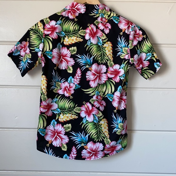 SSLR Big Girl's Floral Button Down Short Sleeve Hawaïïan Shirt Size Large - Picture 5 of 10